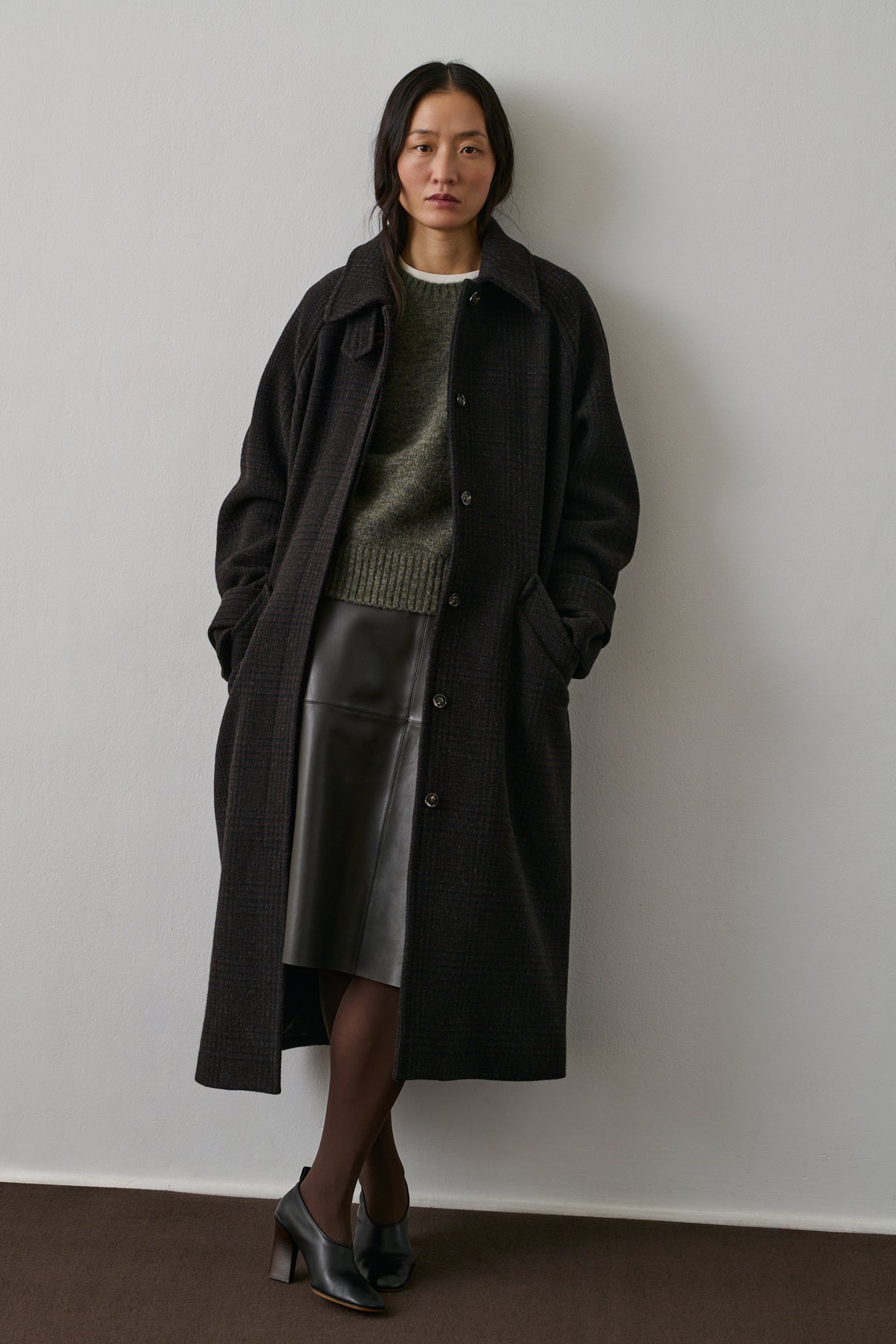 Manteau Berlin - Marron/Noir - Laine - Femme vue 1