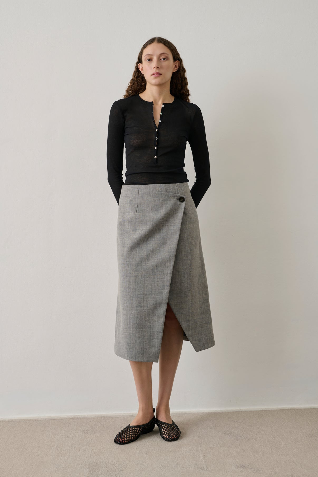 Jupe Idra - Gris Chiné - Femme vue 2